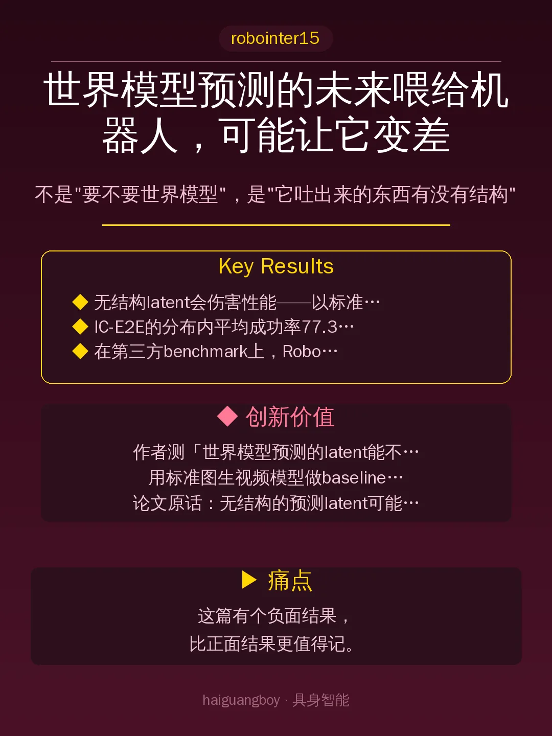 不是"要不要世界模型"，是"它吐出来的东西有没有结构"