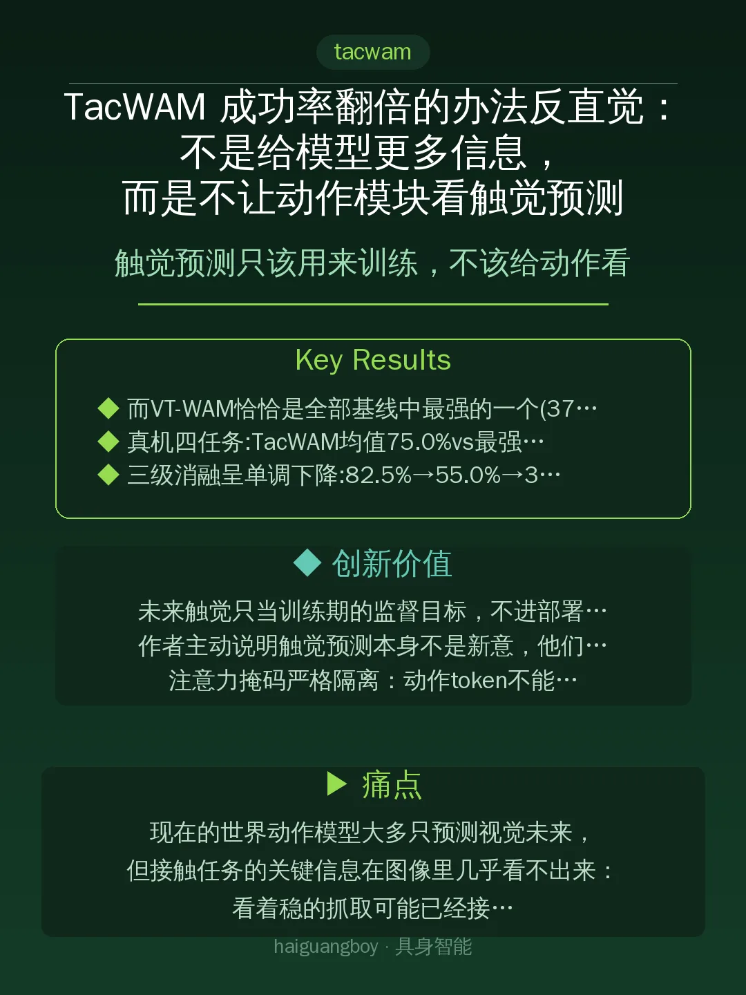 触觉预测只该用来训练，不该给动作看